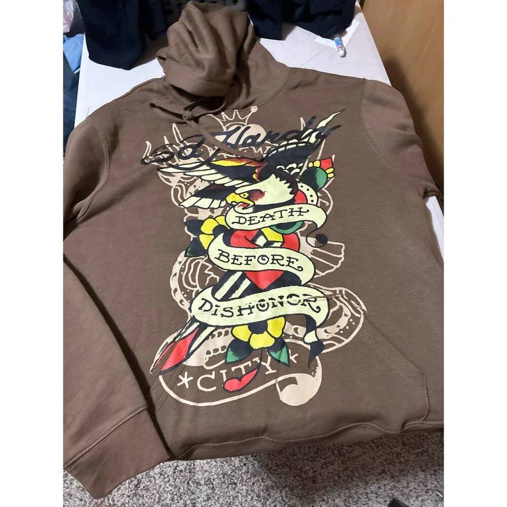 Hoodie Ed hardy Brown size L